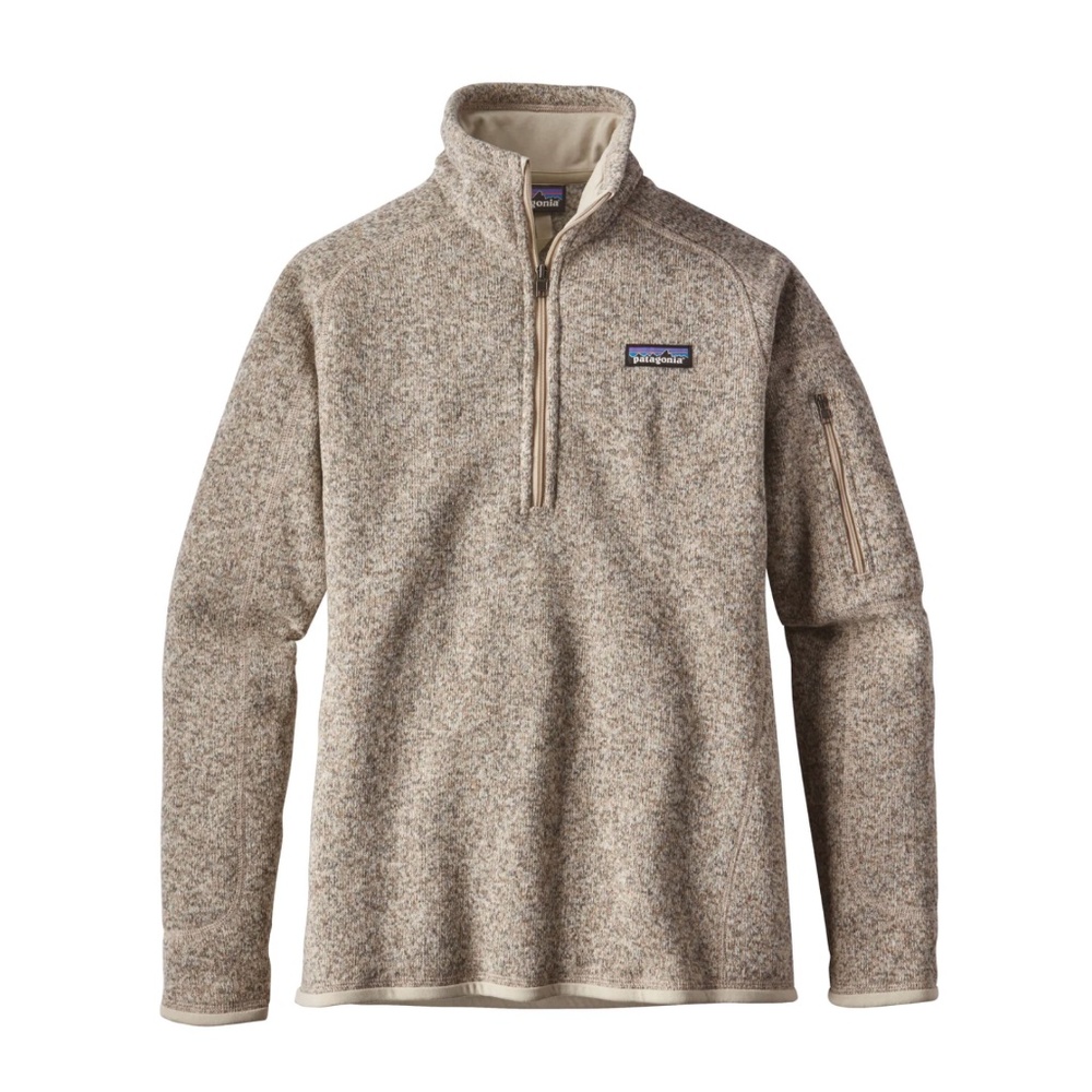 Patagonia Women's Better Sweater 1/4 Zip Fleece - Pelican (Cream/Oatmeal color)